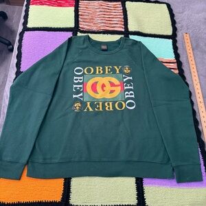 OBEY Made in USA crewneck sweater Green Mens XL